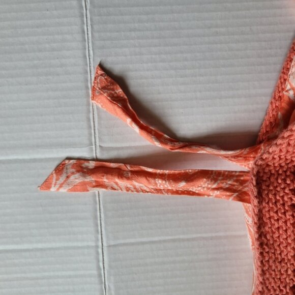 Crochet bag tote sack beach bag sewing knitting peach orange summer hand made - Picture 13 of 14